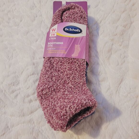 Dr Scholls Low Cut Soothing Spa Socks 2 Pair Lavender & Vitamin E Infused New - Picture 1 of 8
